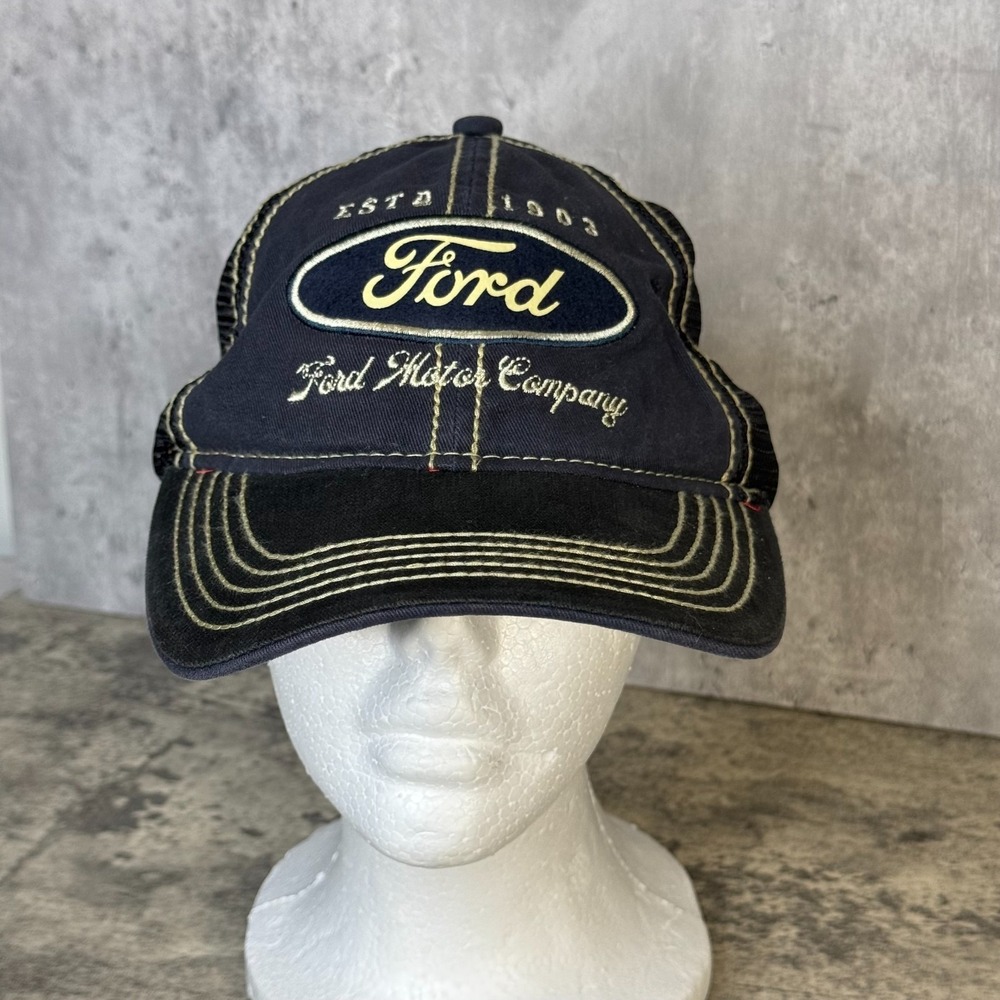 Ford Motor Company Trucker Hat Black OS Adjustable Cap